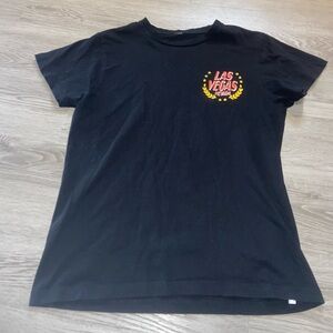 Black Graphic Tee with Las Vegas Print